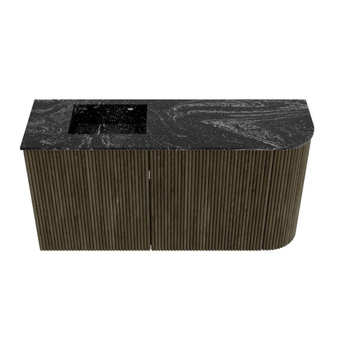 Mondiaz JOYA-DLUX 81.6cm toiletmeubel - ronding rechts kleur Shadow - Wastafel FAYE positie Links Zonder kraangat kleur Lava. SW1422875