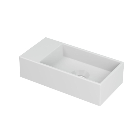 INK Versus lave-mains - 36x18x9cm - rectangulaire - porcelaine - vasque à droite - sans trou de robinet - blanc mat SW493350