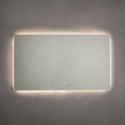 Saniclass Squared spiegel – 120x70 cm – indirecte LED rondom – spiegelverwarming – Aluminium mat SW238214