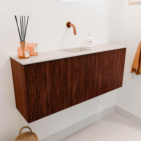 Mondiaz JOYA-DLUX 100cm toiletmeubel - kleur Ruby - Wastafel FAYE positie Midden Zonder kraangat kleur Meli. SW1425370