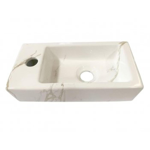 Wiesbaden Rhea S Mini fontein links - 36.5x18x9cm - keramiek carrara SW484771