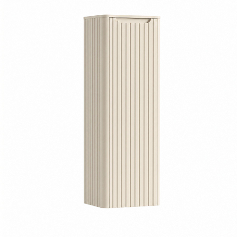 H&R Badmeubelen Juice Hoge kast - 40x35x130cm - met ronde hoeken - 3D-front - 1 deur - linksdraaiend - merino SW1488613