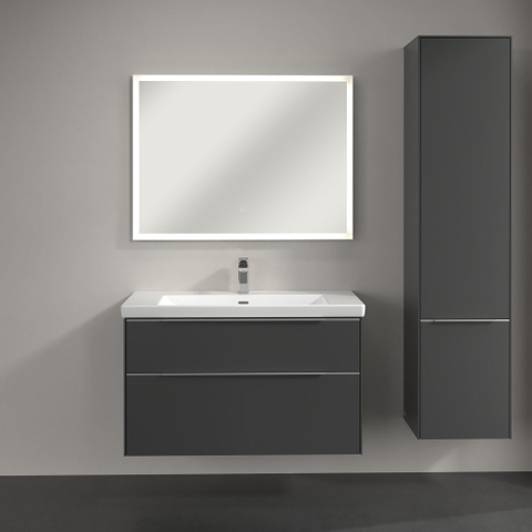 Villeroy & Boch Subway 3.0 kast hoog - 171x40cm - 2 deur - 1 schap rechts - Graphite (grijs) SW641511