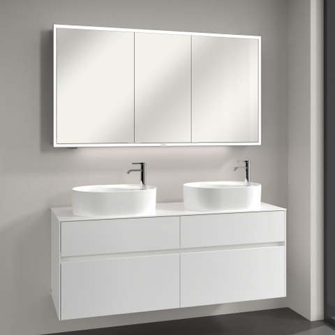 Villeroy & Boch My View Now My view spiegelkast - 130x75cm - 3 deuren - 3 contactdoos LED - zilver SW641584