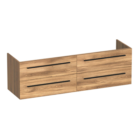 BRAUER Trust meuble sous-lavabo 160 sans poignées rapportées 4 tiroirs softclose et 2 découpes pour siphon - Honey SW1204073
