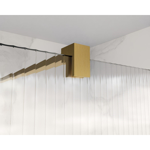 Fortifura Galeria Douche à l'italienne - 40x200cm - verre nervuré - Laiton brossé SW877041