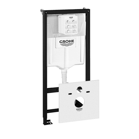 Villeroy & Boch O.NOVO Cuvette avec réservoir GROHE incluant plaque de commande WC Cosmopolitan chrome SW450878
