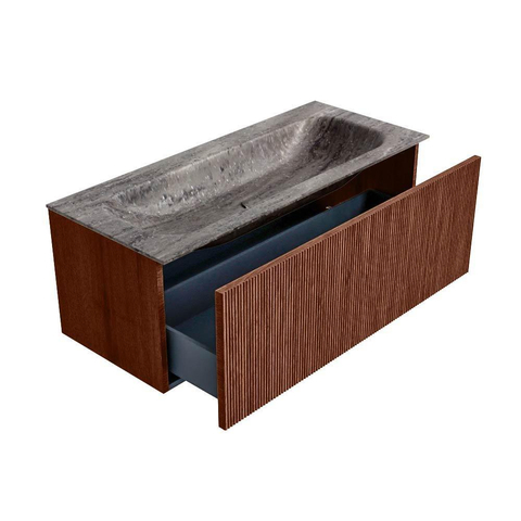MONDIAZ KURVE-DLUX 110cm badmeubel kleur Ruby met 1 lade en 0 deuren. Wastafel BIG MEDIUM Midden zonder kraangat Oza. SW1432809