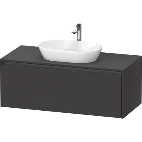 Duravit Ketho.2 Wastafelonderbouwkast - inclusief consoleplaat - met 1 lade - 120x55x45.9cm - met handgreep antraciet - grafiet supermat SW772948