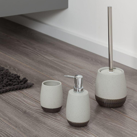 Sealskin Braid Brosse de toilette avec support Gris clair SW207173