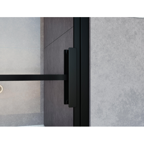 Marenza Bellini Porte de douche - 80x200cm - lignes de cadre extérieur - anti-calcaire - noir mat SW491678
