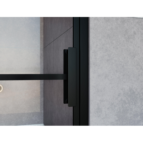 Saniclass Bellini Douchedeur - 110x200cm - vast paneel - frame lines buitenzijde - anti kalk - mat zwart SW491686