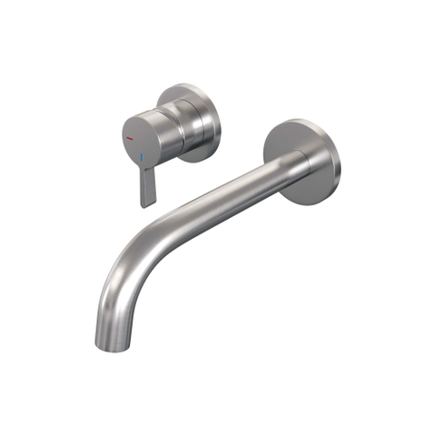 Brauer Brushed Edition Mitigeur de lavabo encastré - bec courbé à droite - poignée de moyenne épaisseur - modèle E2 PVD - inox brossé SW716018