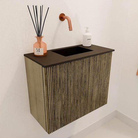 Mondiaz JOYA 50cm meuble de toilette - couleur Dusk - Vasque FAYE position Droite Sans trou de robinet couleur Urban SW1421653