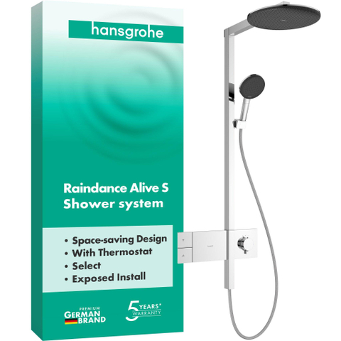 Hansgrohe Raindance Alive S Showerpipe - 300 - 1jet - met ShowerSelect Comfort - hoogglans chroom SW1387754
