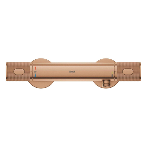 Grohe Precision Feel Doucheset - thermostatische douchekraan - 31.3cm - Vitalio Joy glijstangset - 60cm - ronde handdouche - 3 straalsoorten - brushed warm sunset (koper) SW1565485