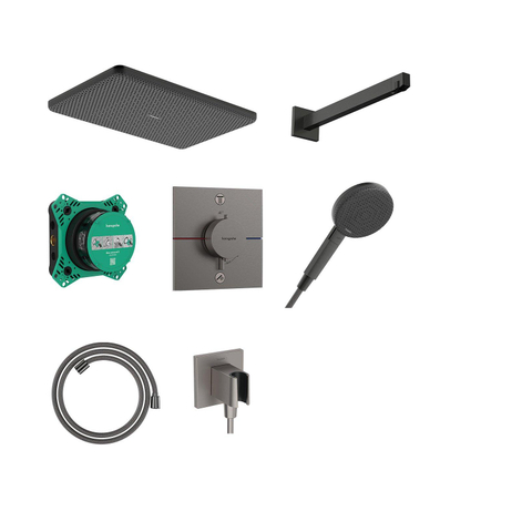 Hansgrohe Raindance Alive Q douche de tête - 34x21cm - encastré - brushed black chrome (noir) SW1566563