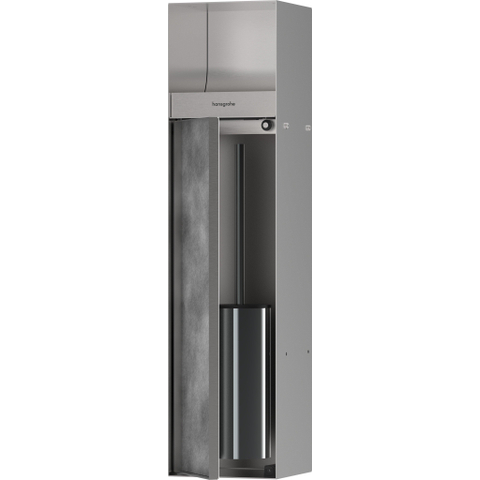 Hansgrohe XtraStoris Rock Porte-brosse WC - porte-rouleau - porte carrelable - brushed stainless steel SW1590310