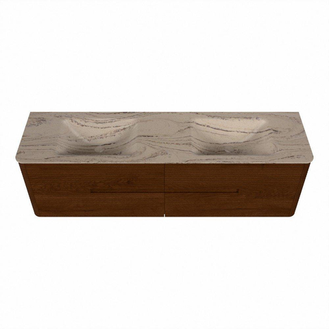 Mondiaz CIRO-DLUX Ensemble de meubles de salle de bains - 170x45x50cm - vasque solid surface Arena - 2 lavabos double - 2 trous de robinet - 4 tiroirs - Ruby SW1531781