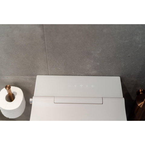 SHOWROOMMODEL Royal plaza Juglans Douche WC Randloos met fohn en ladydouche Glans Wit SHOW25812