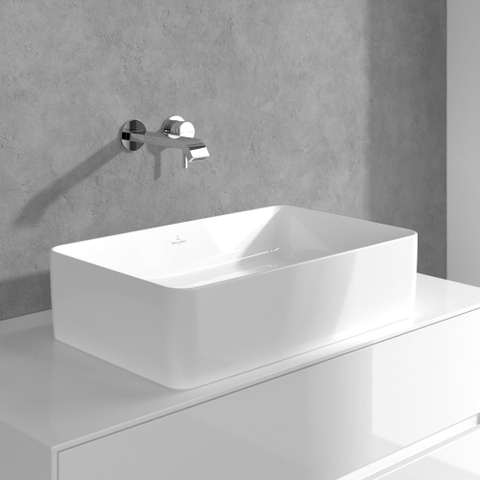 Villeroy & Boch Dawn wastafeluitloop set - zonder pop up afvoergarnituur - wandmontage afbouwdeel - hoogglans chroom SW974321