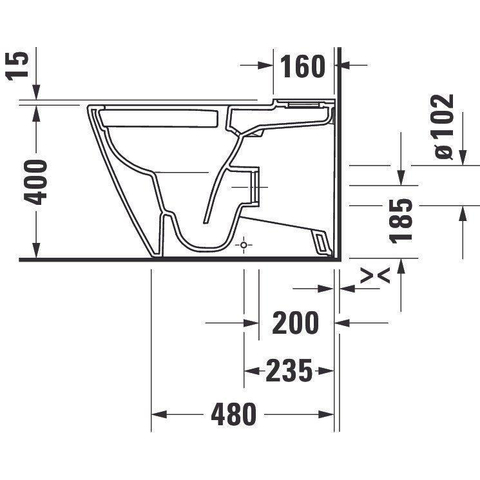 Duravit D-Neo toilette sur pied 37x65x40cm sans réservoir blanc brillant SW640485