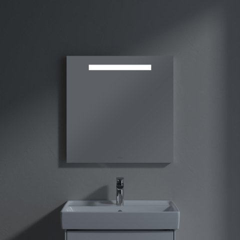 Villeroy & Boch More to see one spiegel - met geïntegreerde led verlichting - 60x60cm - inclusief bevestiging - glans zilver SW454080