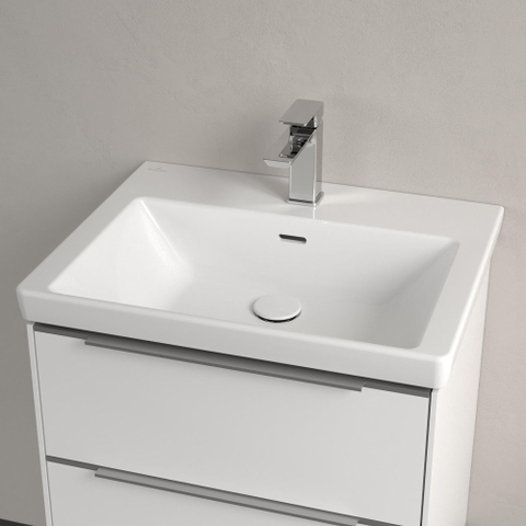 Villeroy & Boch Subway 3.0 meubelwastafel - 60x47cm - 1 kraangat - met overloop - White Alpine (glans wit) SW641558