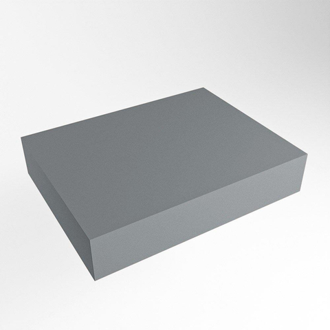 Mondiaz TOP 46 Plan vasque suspendu - 60x46x12cm - adapté pour vasque à poser - Solid surface - Plata SW1022651