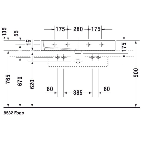 Duravit Vero Wastafel - met kraangat - met overloop - 100x47cm - met wondergliss - wit 0305317