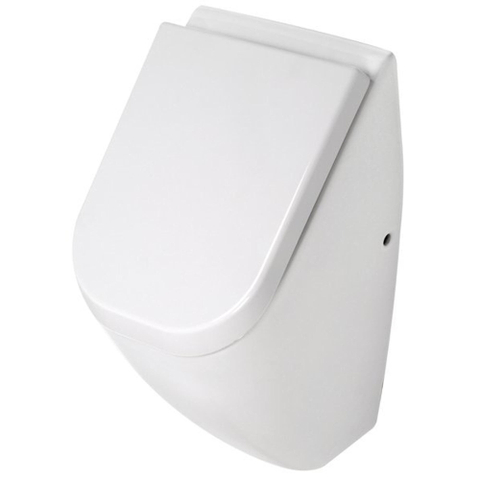 Plieger Chicago urinoir – complete set met deksel, inbouwspoeler en bedieningspaneel mat chroom – glans wit 4970168