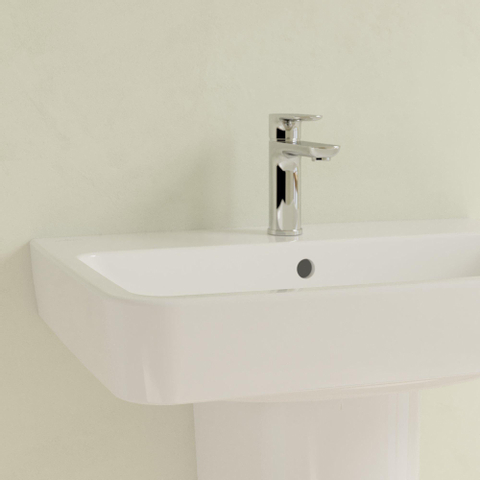 Villeroy & Boch O.novo wastafel - 65x46cm - met kraangat - met overloop CeramicPlus - White Alpine (glans wit) SW448450