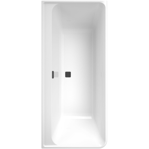 Villeroy & Boch Collaro demi-baignoire d’angle autoportante - 180x80cm - rectangulaire angle droit trop-plein noir mat Acrylique Blanc Brillant SW354253