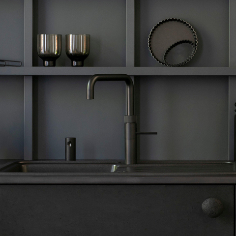 Quooker Fusion Square kokendwaterkraan - draaibare uitloop - Combi reservoir - Warm / kokend water - Zwart SW99174