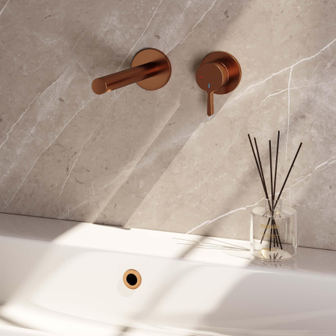 Brauer Copper Edition Mitigeur lavabo encastrable ColdStart avec partie encastrable poignée type S1 rosaces rondes cuivre brossé PVD SW374469