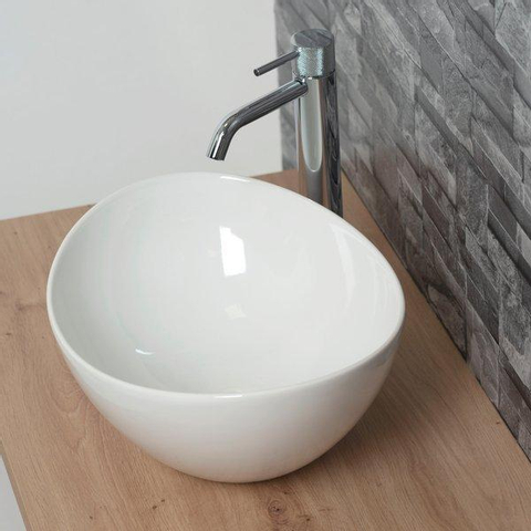 Plieger Scale vasque à poser en céramique ovale 40,6x32,2x18,2 blanc 4338162
