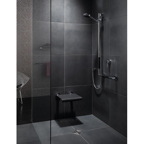 Emco System 2 klapzitje zonder rugleuning zwart/chroom SW100311