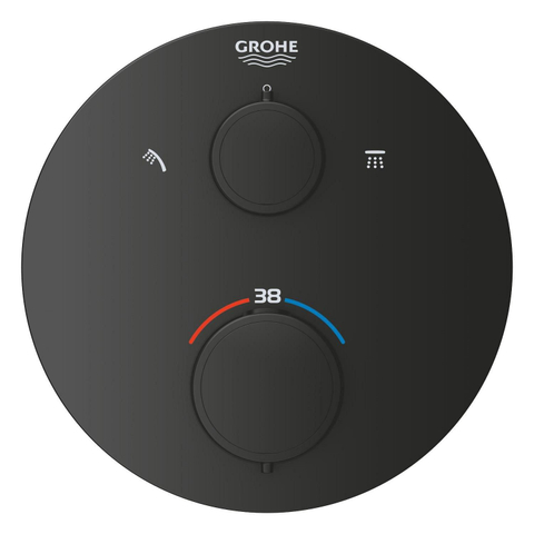 Grohe Precision Showerset - compleet - handdouche diameter 11cm - 2 straalsoorten - hoofddouche diameter 25cm - matte black (mat zwart) SW1126466