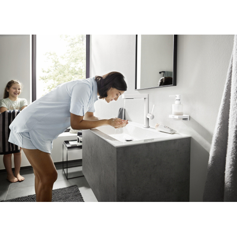 Hansgrohe Finoris Wastafelkraan - 230 - 2jet - met uittrekbare vuistdouche plug - mat wit SW651588