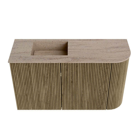 Mondiaz JOYA-DLUX Meuble de toilette 71,6 cm - arrondi droit couleur Dusk - Vasque FAYE position Gauche 1 trou de robinet couleur Saba. SW1426080