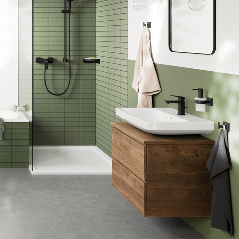Grohe Dice Wastafelmengkraan - s-size - opbouw - trekwaste - matte black (mat zwart) SW1440580