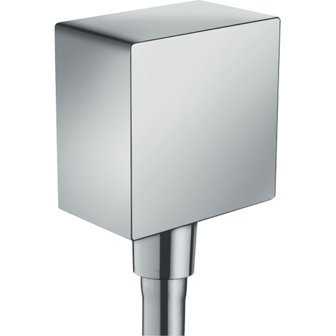 Hansgrohe Fixfit Square muuraansluitbocht - met terugslagklep - hoogglans chroom 0605348