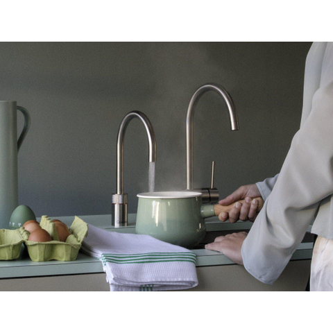 Quooker BE Nordic Round kokendwaterkraan - draaibare uitloop - PRO3 reservoir - Warm / kokend water - RVS SW795635