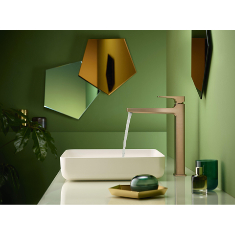 Hansgrohe Metropol 1-gats wastafelkraan - 260 met push open waste - met voorsprong vaste uitloop 20.4cm - geborsteld brons SW297572
