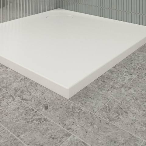 Villeroy & Boch Ecora douchebak - 80x80x3.5cm - hoekafvoer - stone white (wit) SW1558938