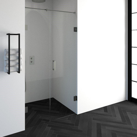 BRAUER Create Porte pivotante 110x200cm en 2 parties sans profilé avec verre de sécurité anticalcaire 8mm Inox brossé SW223762