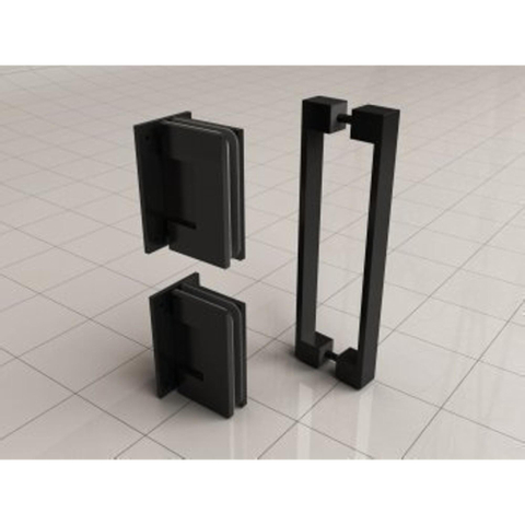 Wiesbaden Less Porte de niche sans profil 90x200cm verre 8mm avec revêtement NANO noir mat SW680145