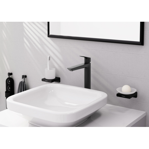 Hansgrohe AddStoris Q zeephouder - met schaal - mat zwart SW651521