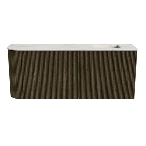 Mondiaz JOYA-DLUX 101.6cm toiletmeubel - ronding links kleur Shadow - Wastafel FAYE positie Rechts 1 kraangat kleur Ostra. SW1423023