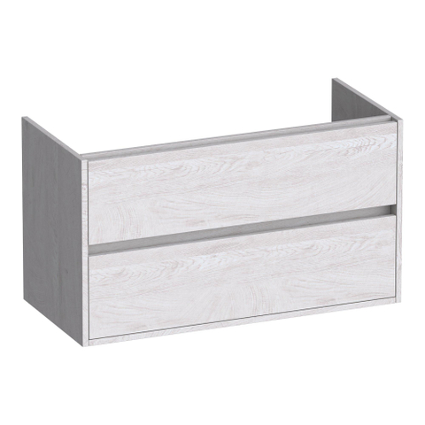 BRAUER Adore Meuble sous-lavabo - 100x46x55cm - 2 tiroirs à fermeture en douceur - sans poignées - 1 découpe pour siphon - Forest Seashell SW1198220